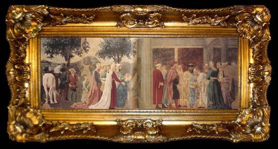 framed  Piero della Francesca The Discovery of the Wood of the True Cross and The Meeting of Solomon and the Queen of Sheba (mk08), ta009-2